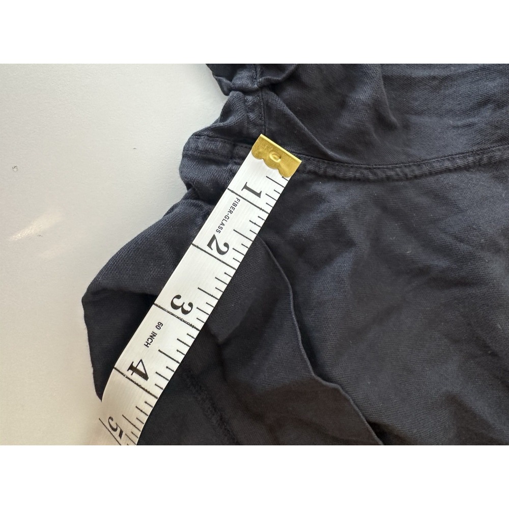 Faherty  Linen Blend Shorts Elastic Waist‎ Pull On Women's Medium Black Pockets - Picture 6 of 8